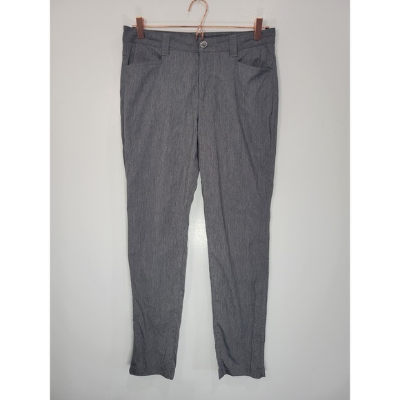 Eddie Bauer Pants - Eddie Bauer Gray Heathered Ruched Ankle Hiking Travel Pants Womens Sz 8 31